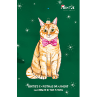 Christmas ornament Red Cat - 4 pieces 